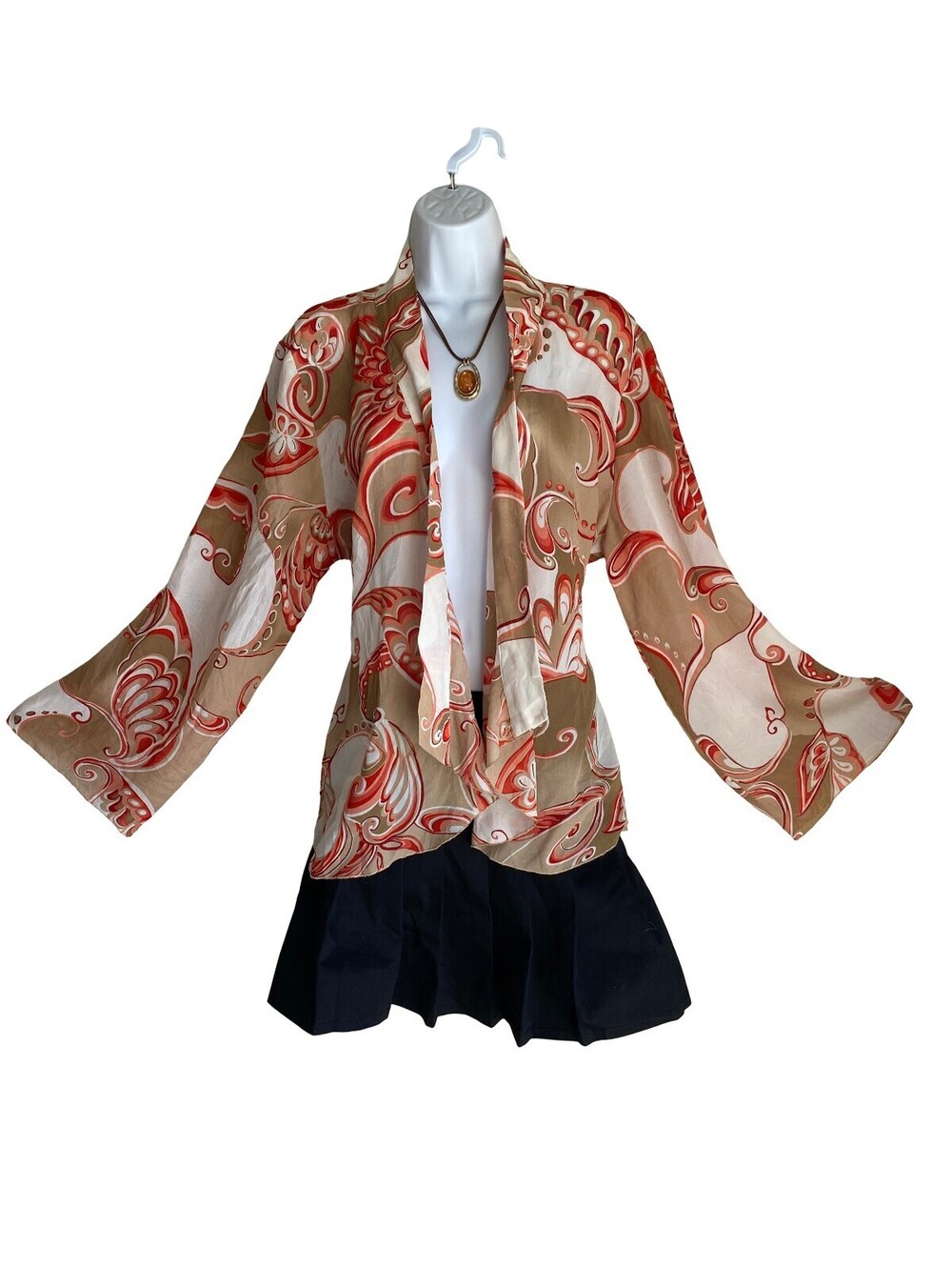 VTG Ivy Chic Women's Plus 18 Boho Open Front Fall Artsy Whimsigoth Tunic Blouse